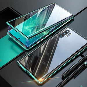 Étui de téléphone double face en verre trempé magnétique pour Samsung