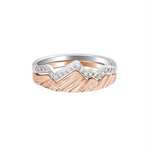 Bague à Double Couches en Forme de Vague et Montagne
