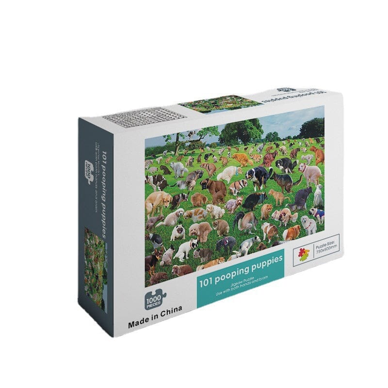 Puzzle 1000 pièces, 101 chiots qui font caca