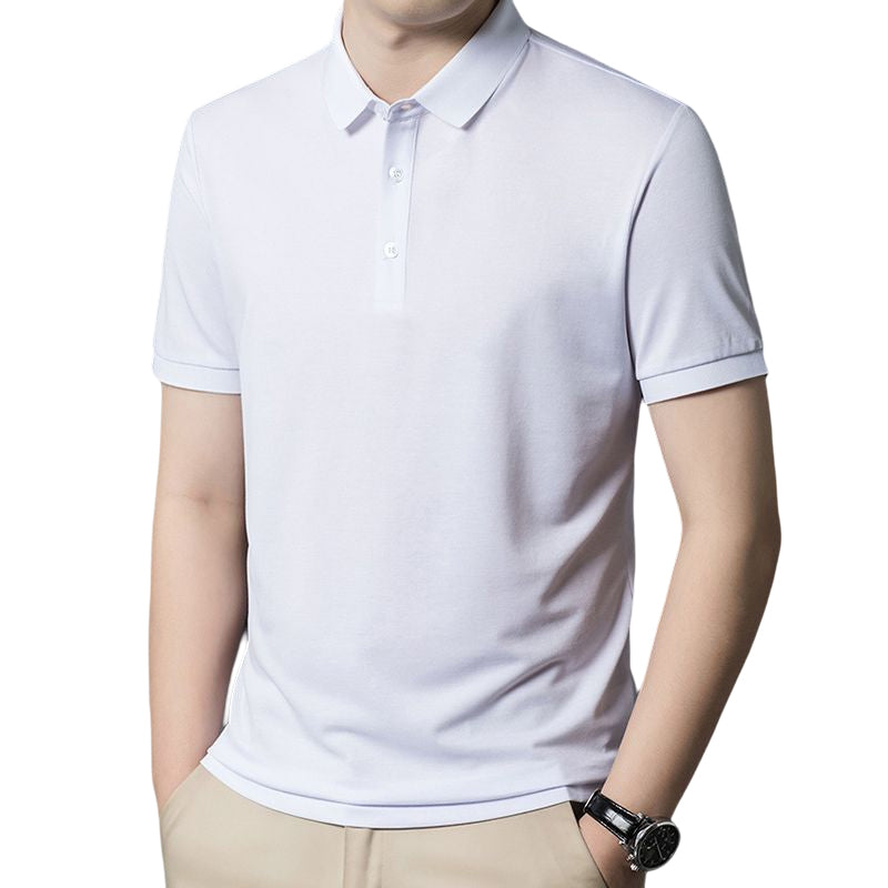 T-shirt manches courtes polo en soie Ice