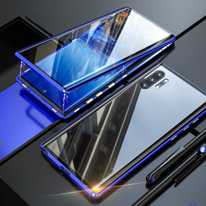 Étui de téléphone double face en verre trempé magnétique pour Samsung